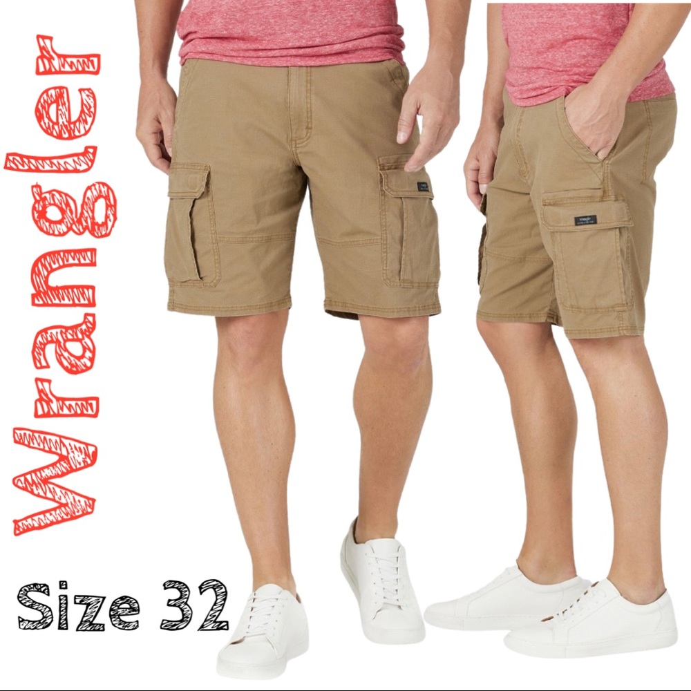 New Wrangler Men's Stretch Cargo Shorts size 32 color kangaroo